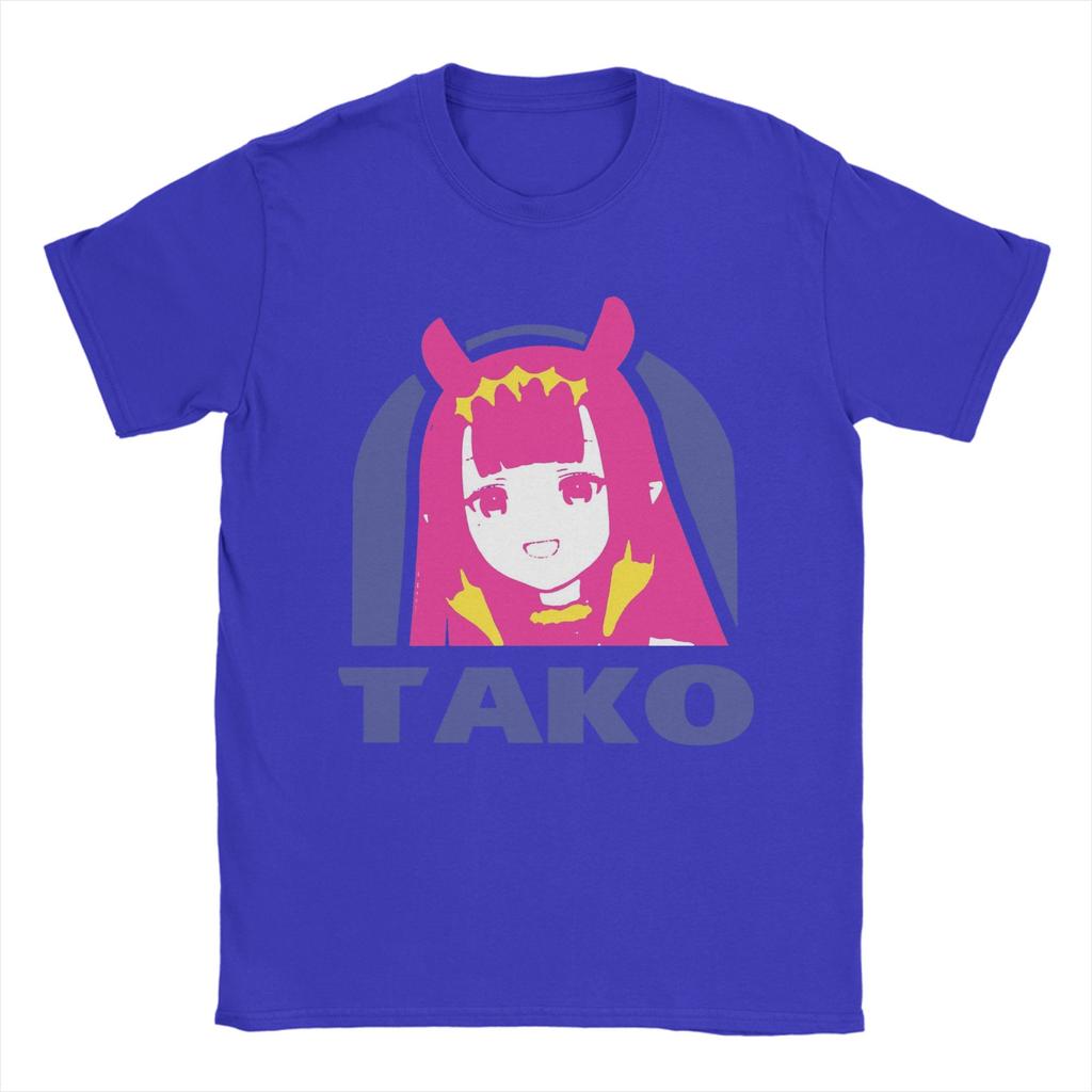 Hololive EN Ina TAKO BELL Trending T Shirts Cotton Tee Shirt for Unisex Y2K Fun Plus Size Short Sleeve Top Tees