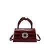 Stone Pattern Handbag Fashionable Small Square Bag Texture Pu Shoulder Bag Niche Versatile Messenger Bag