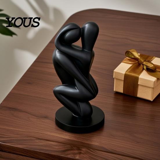 High-end Decorative Art 3D Printed Hugging Couple Sculpture, Abstract Embrace Figurine with Smooth Curves, Minimalist Statue Romantic Sculpture