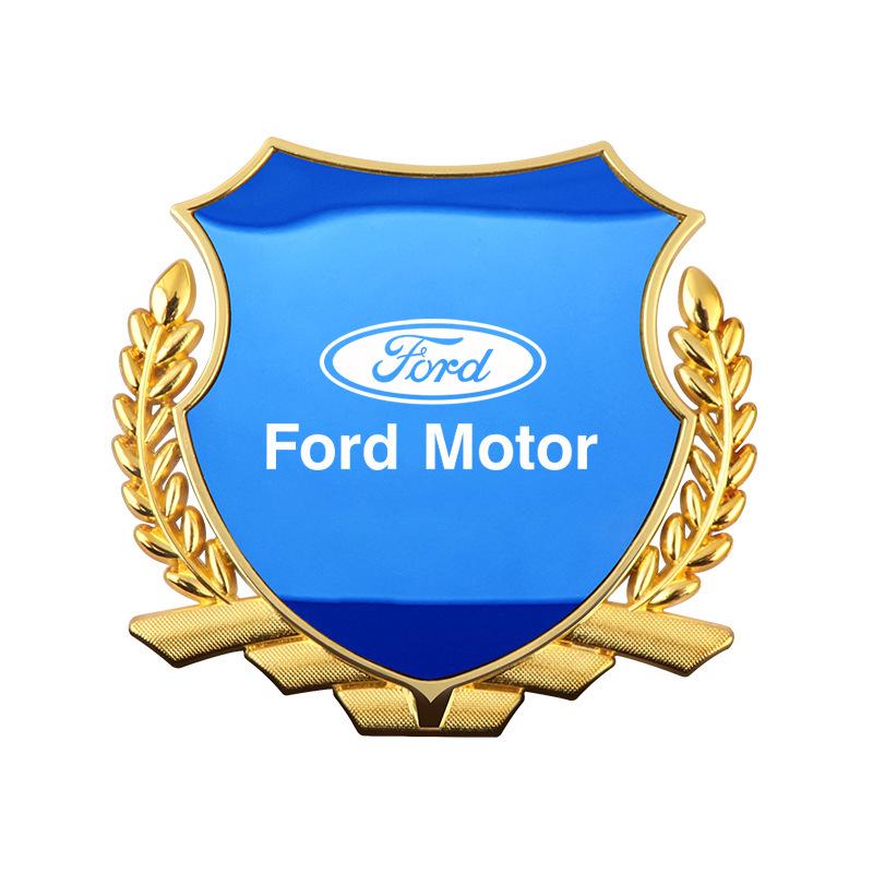 Designed for Ford Mondeo, Focus, Edge, and Escort: Wheat-Ear Side Emblems & Metallic Body Accents.