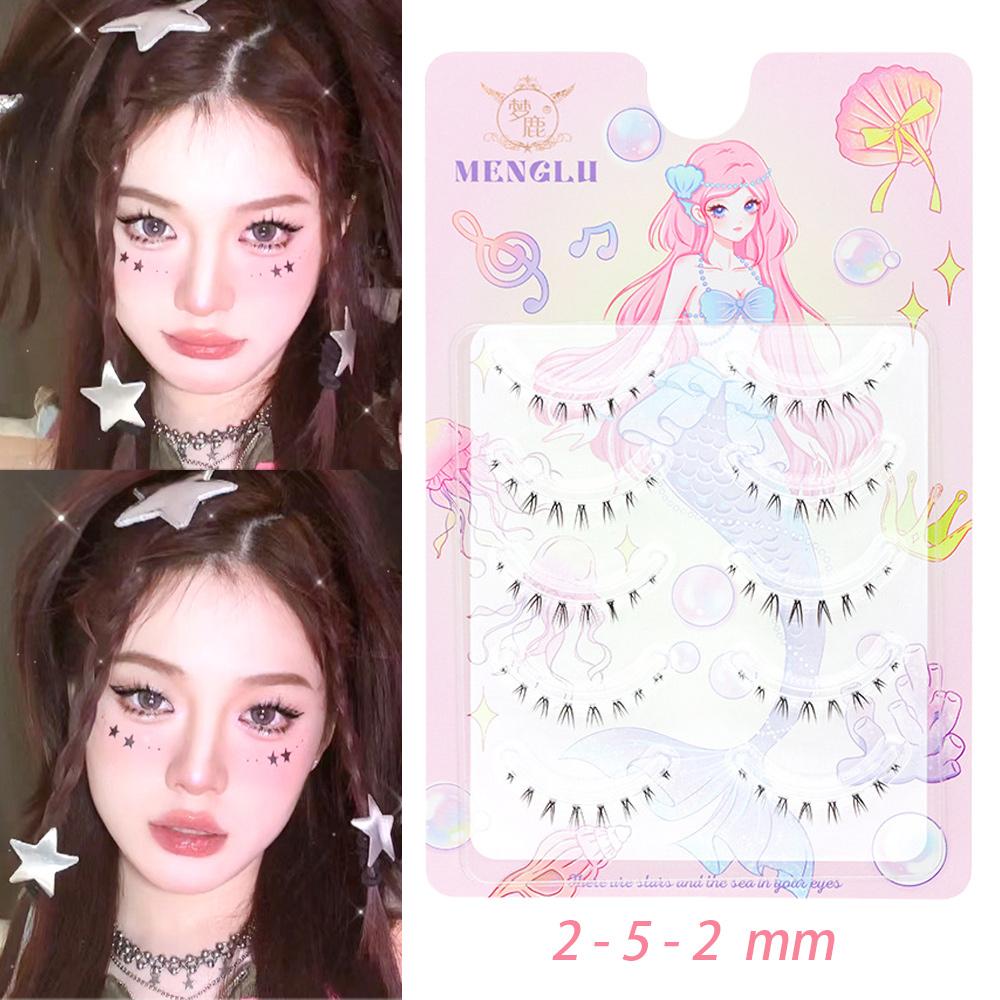 Menglu 4-7mm Brown Under Lashes Little Flame Lower Eyelashes W-41 Natural Short Style Imitation Hand Painting Fake Eye Lashes