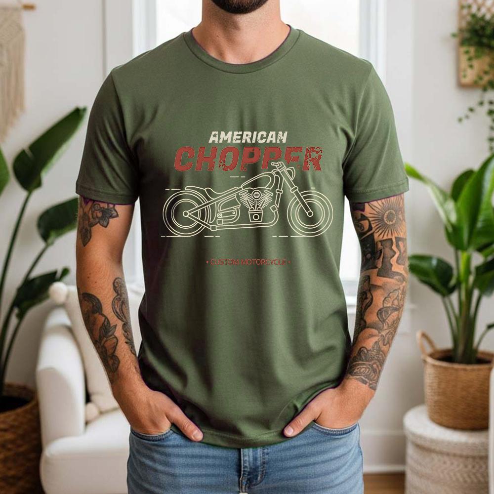 100 Pure Cotton American Chopper Biker TShirt Custom Motorcycle Retro Distressed Casual Tee