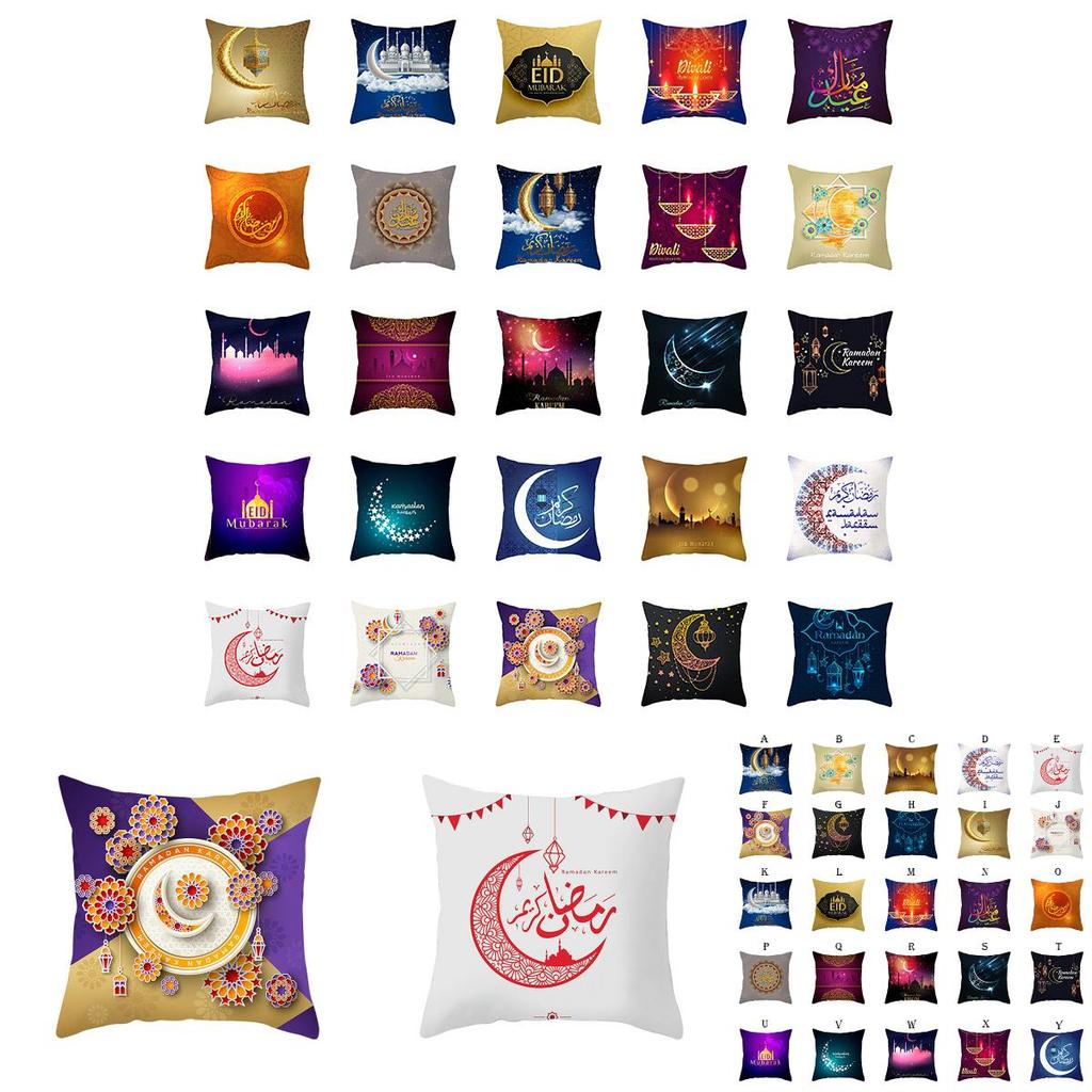 Luxurious Muslim Ramadan Pattern Polyester Pillow Case For Elegant Home Decoration