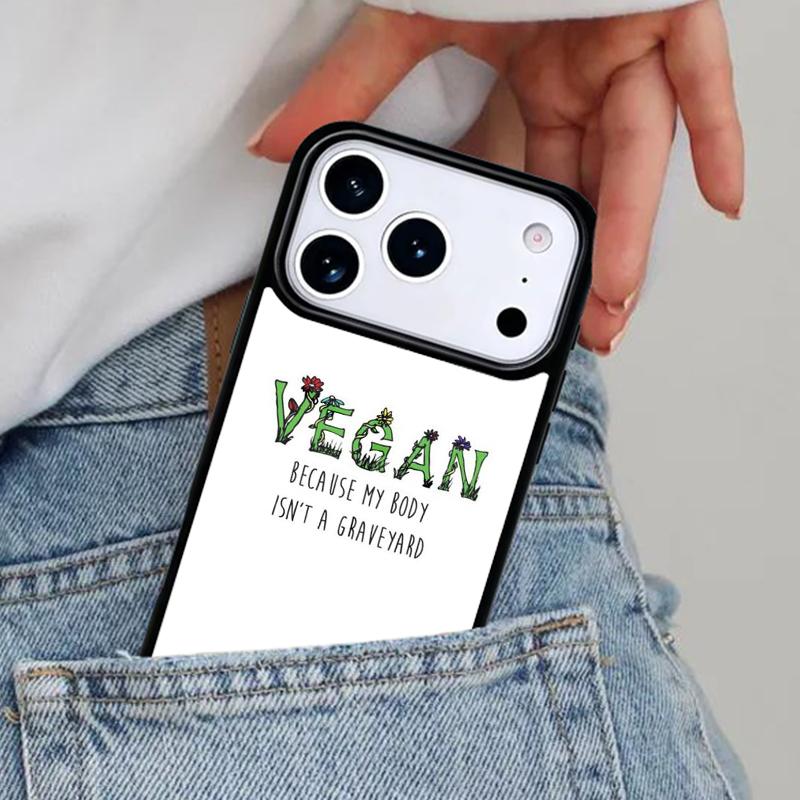 VEGAN VEGGIE Handyhülle für iPhone 17ProMax 12 13 14 15 16e 17 Pro Max Plus Air Cover