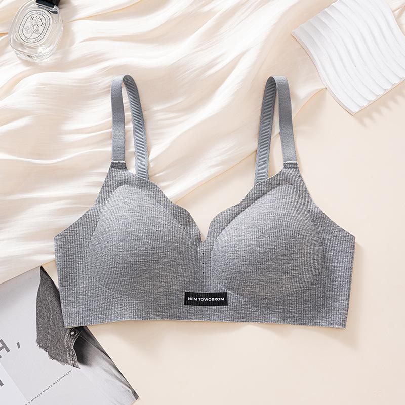 

Threaded seamless underwear big breasts show small breasts, gathered without steel ring, anti-sagging upper support, comfortable 2XL40/90 темно-сірий