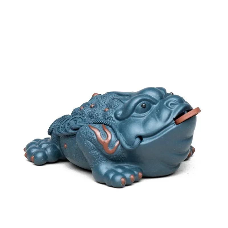 

Premium Purple Clay Tea Pet Lucky Golden Toad Statue Tea Carving Accessories Tea Set Decoration Accessories 9.3X6.3X4CM