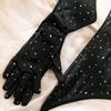 Tooxika Erotic Underwear Sequined Ladies Nightclub Style Steel Ring Gathered Gloves With Ropes Three-piece Set
