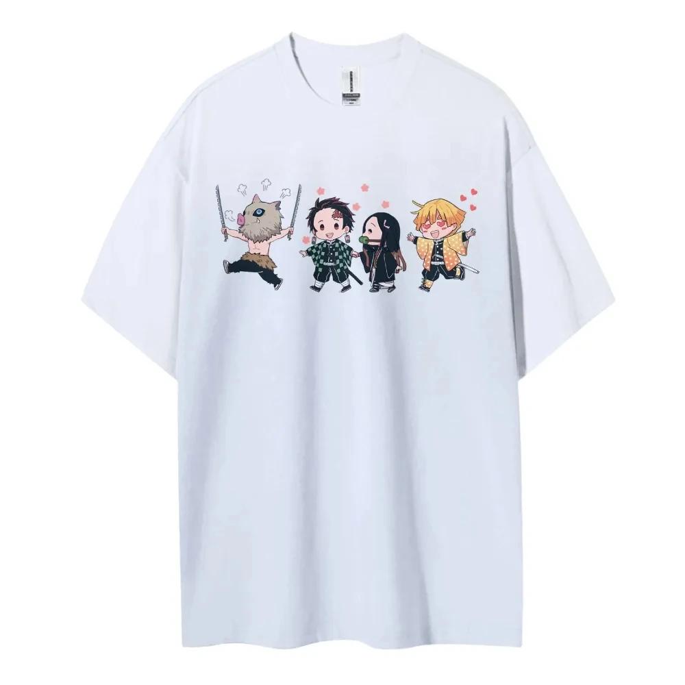 Hot Sale Demon Slayer Japanese Hot-blooded Anime Classic Loose Casual Oversized Short-sleeved Comfortable Soft Cotton Summer New Tee Oversized Top