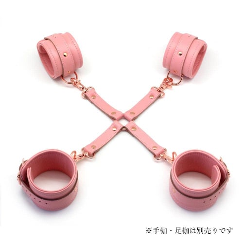 SM Goods Luxury Genuine Leather Restraint Hogtie Cross Leather Liebe Seele (Pink)
