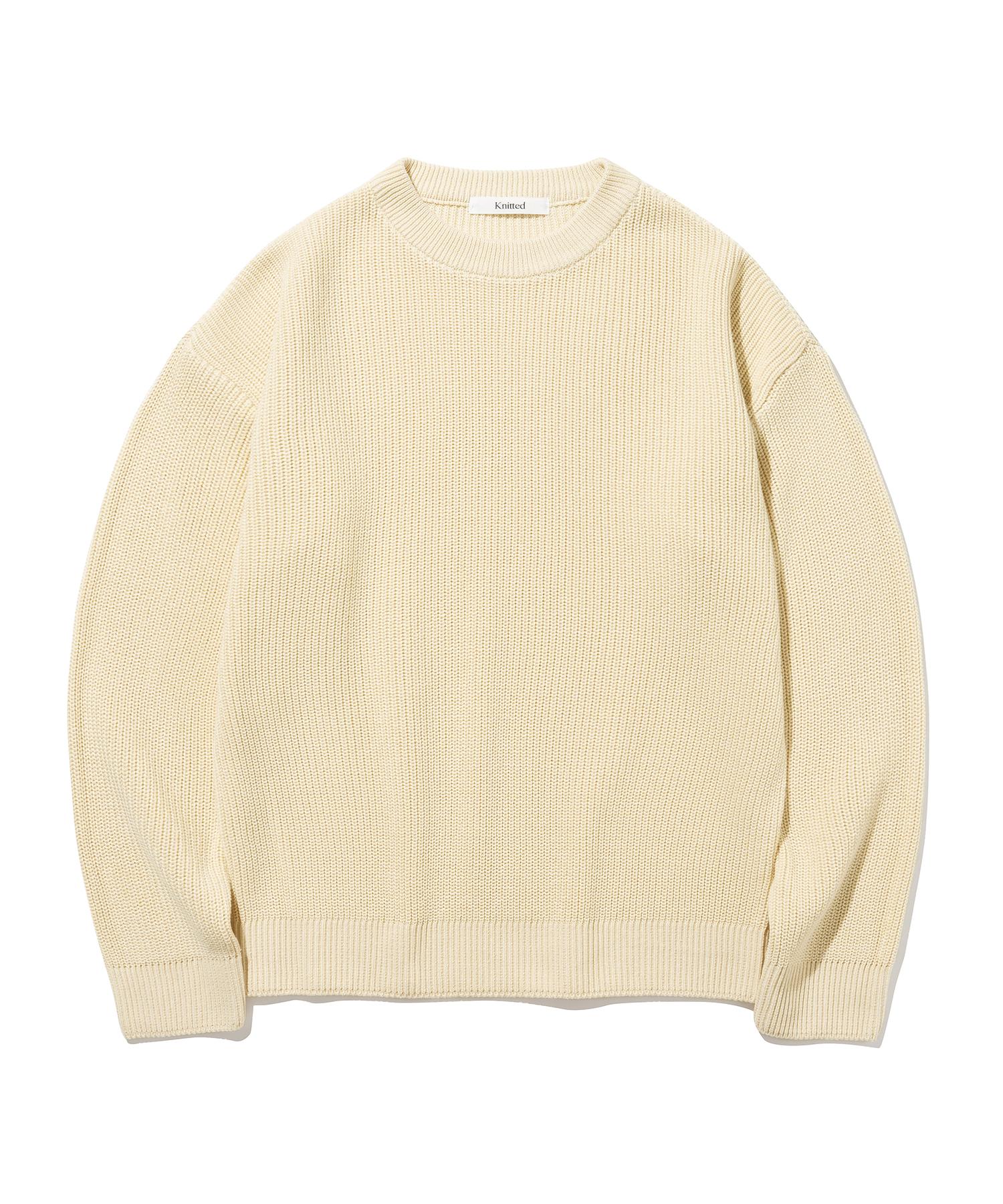 Nitied Soft Cotton Drop Shoulder Waffle Knit Oatmeal L