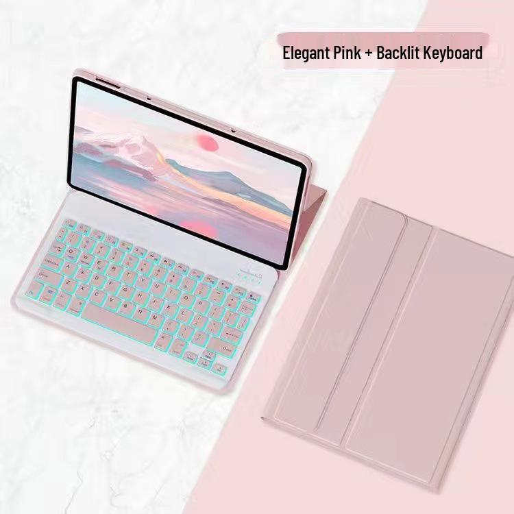 Xiaomi Mi Pad 8 & Redmi Pad 2 Protective Case with 7-Color Backlit Bluetooth Keyboard