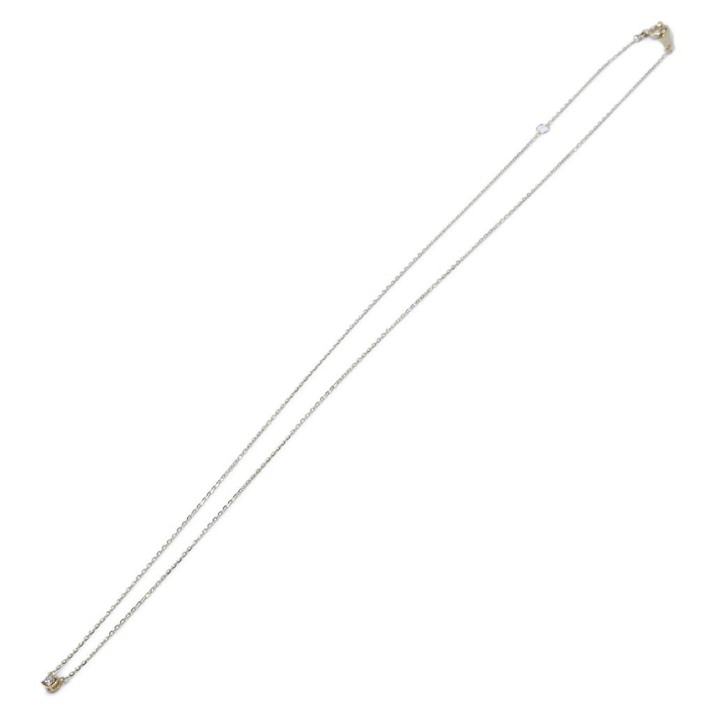 agete K10 0.03ct 1P Diamond Necklace Yellow GoldUsed