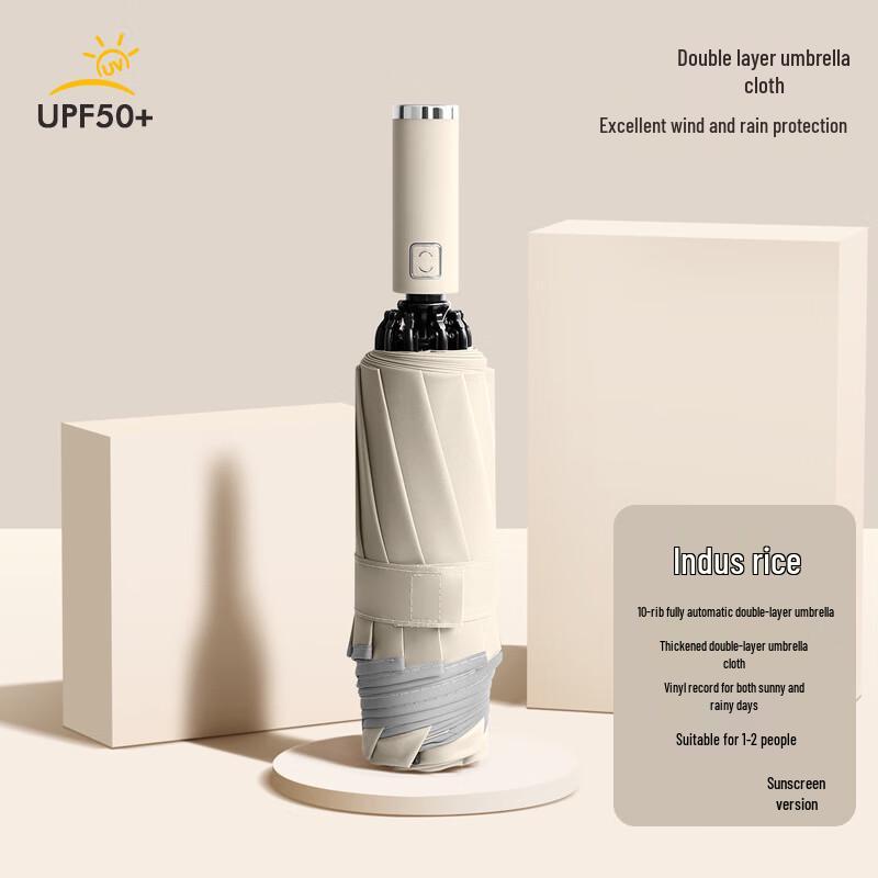 Nanjiao Double-Layer Automatic Reverse Umbrella 23-inch 10-Rib Safety Reflective