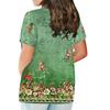 Camisa de manga corta para mujer, con botones, talla grande, camiseta informal con estampado de flores