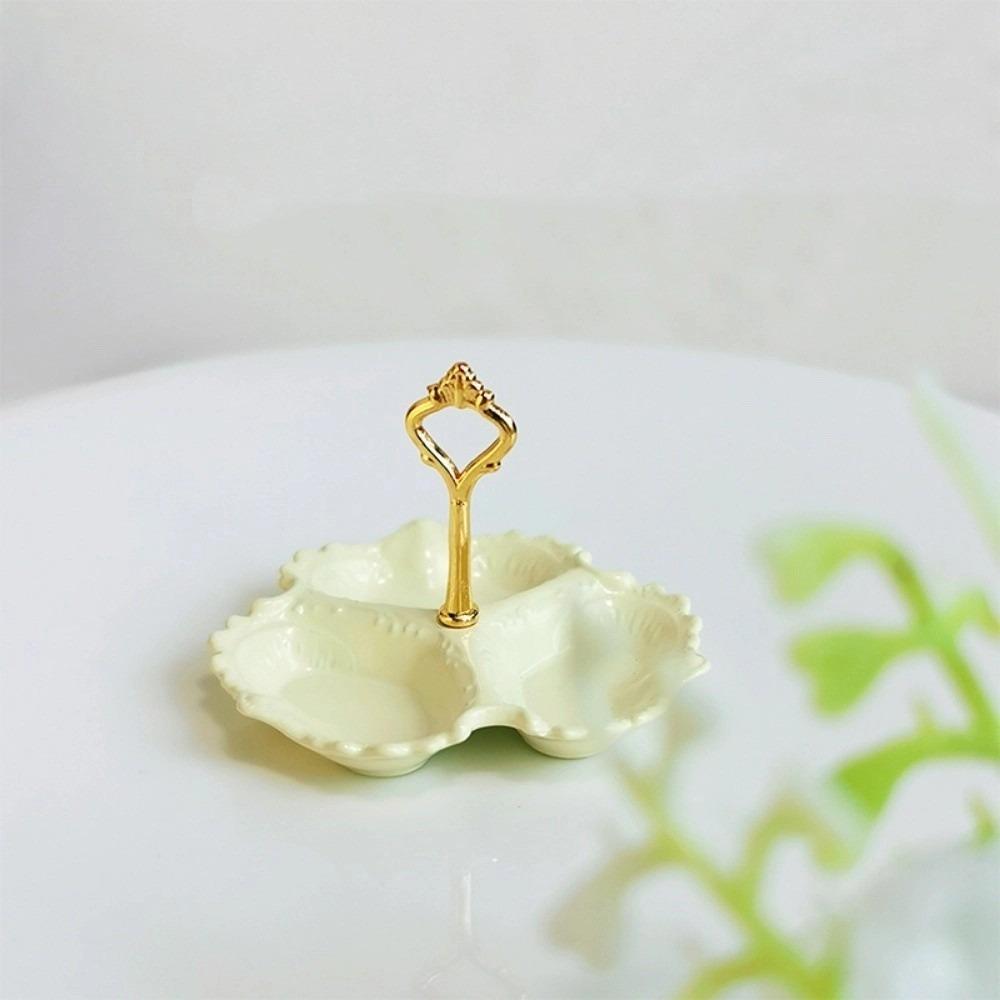 

Miniature Dollhouse Pastry Plate Mini Doll Accessories New Biscuit Dish For Girl Toy yellow-S