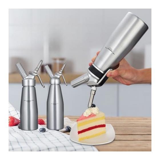 Frother Portable 500 Dessert Tool Milk Foamer Foaming Foam Carbonated Water Maker Aluminum Alloy Hand Mixer Commercial Use Mousse Cream Squeezer