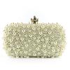 Luxury Crystals Beaded Pearl Evening Clutch Bags Wedding Party Handbag Fashion  Women White Beige Long Chain Shoulder Handbags
