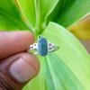 925 Sterling Silver  Natural Paraiba Tourmaline Gemstone Ring Sz  6.75 US
