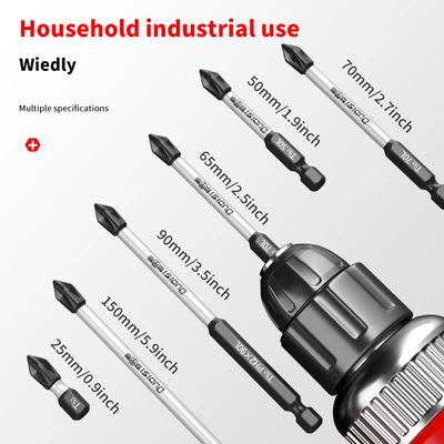 2 Pcs/Set Anti Slip PH2 Screwdriver Head Magnetic Impact Resistant Screwdriver Head Cross High Hardness Waterproof Drill Bits