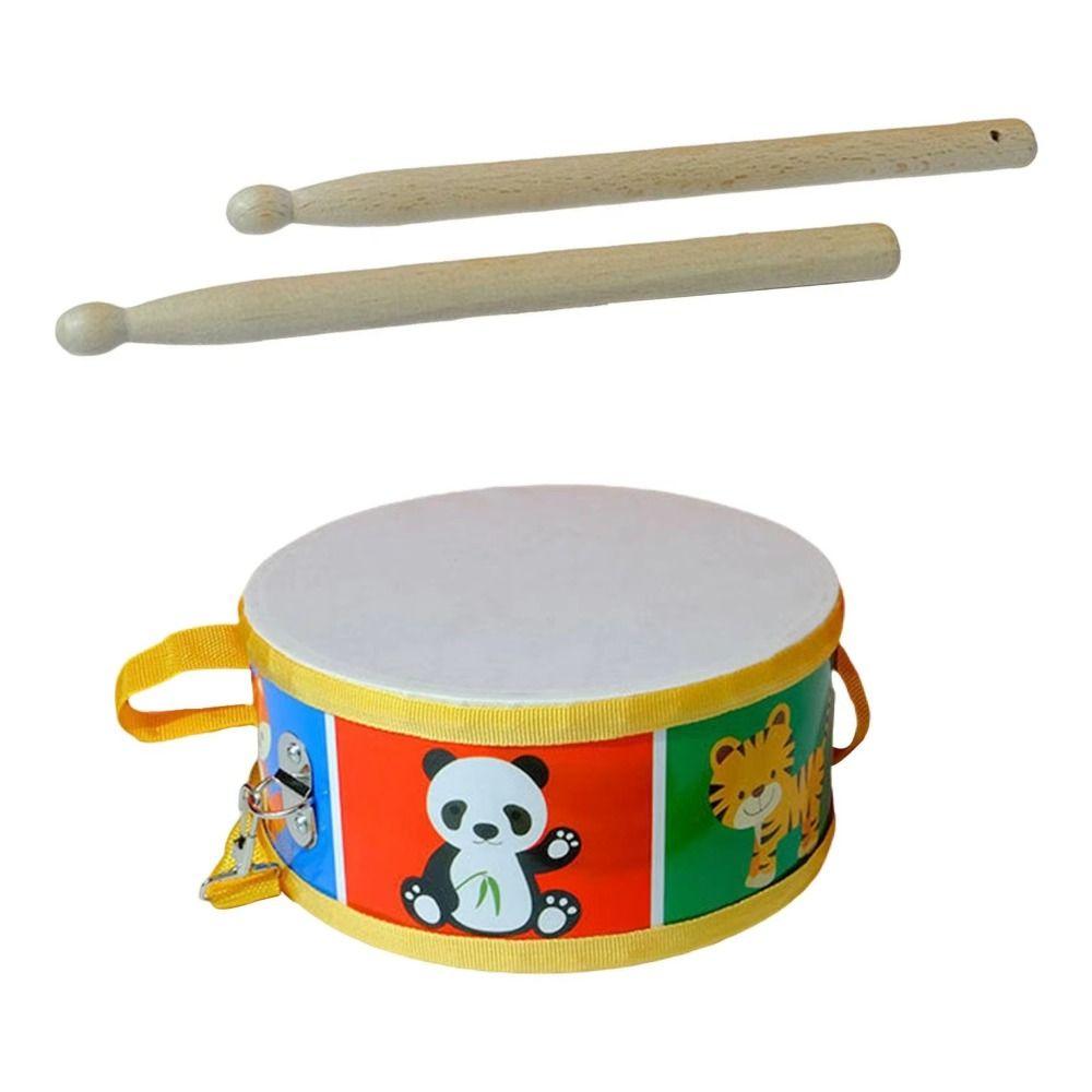 Montessori Musical Instrument Toys Double Sided Wood Kids Drum Toys  Children Preschool