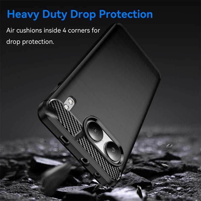 For Deksel OnePlus Nord 4 Deksel For Oneplus Nord 4 Capas Ny Telefon Støtfanger Bakside Armor Karbonfiber Myk TPU OnePlus Nord 4 Fundas
