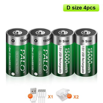 1,5 V D15000mwh Akku Typ-C USB Lade D R20 LR20 Li-Ion Batterien Batterie Für Heizung Gasherd