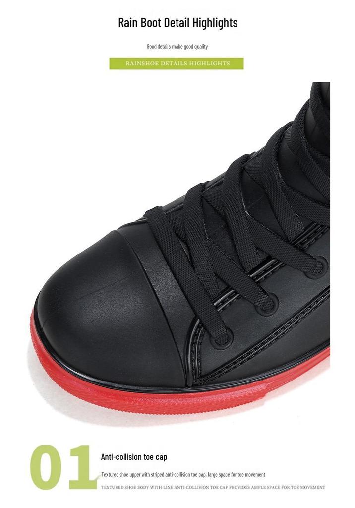 Korean Style Men's Waterproof Non-slip Rain Boots - Short, Thickened Casual Footwear
