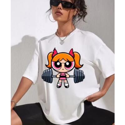 Mädchen Super Powerful Bluse Training Streetwear T-Shirt Damenhemd Akademie Fitnessstudio Fitness T-Shirt