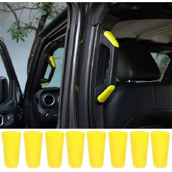 

A&B Pillar Grab Handles Decor Cover for 18+ Jeep Wrangler JL Yellow Accessories