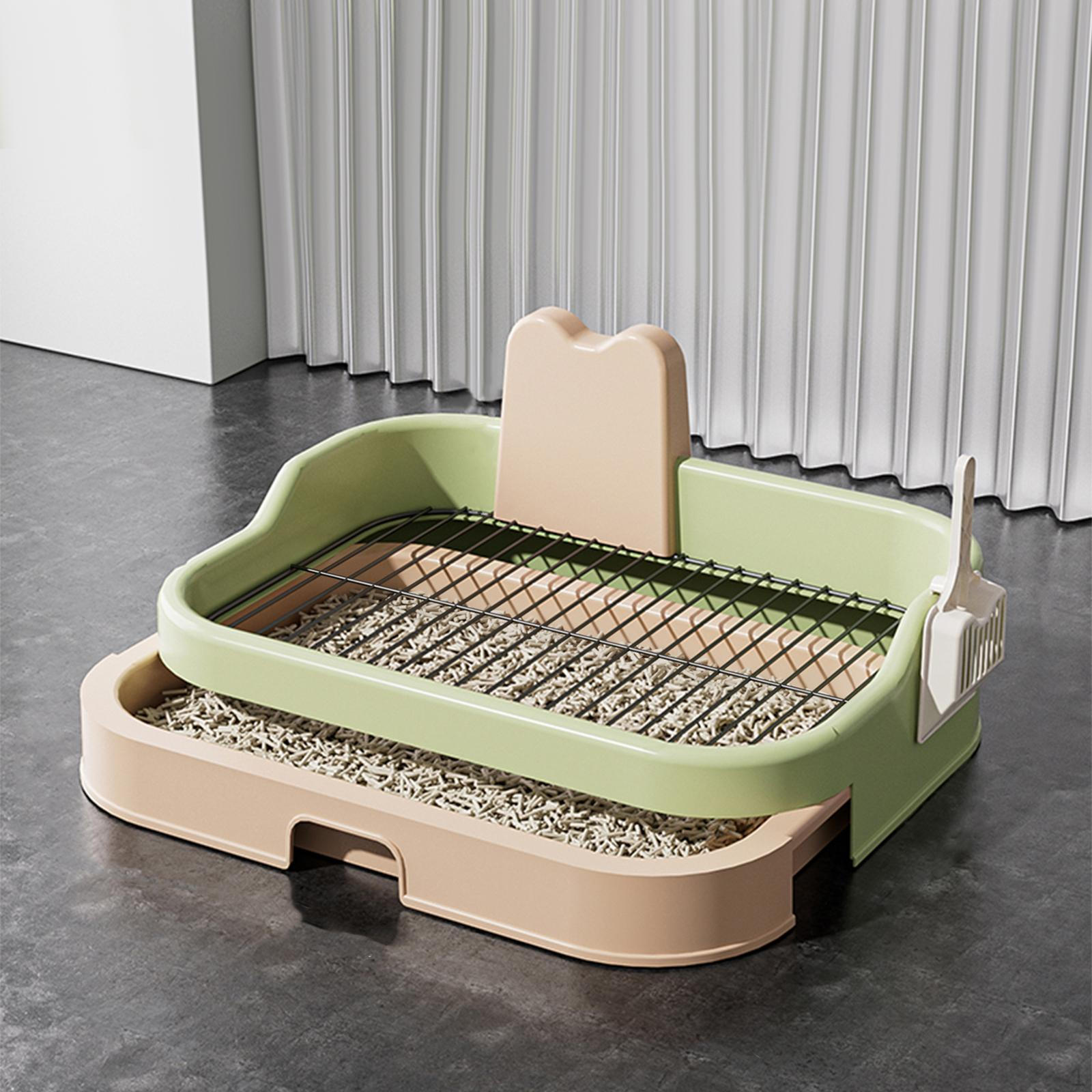 

Туалет для собаки Лоток з високим бортиком Легкий Тримач для цуценят Тренувальна пелюшка Green and Beige