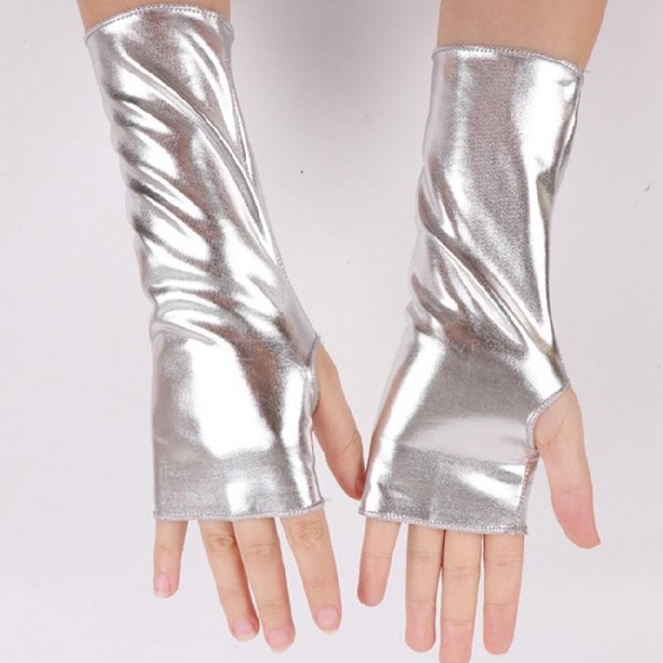Rekbare Glanzende Vingerloze Handschoenen Armwarmers voor Dames voor Halloween Kostuum Dansfeest en Dagelijks Gebruik