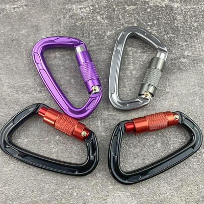 12KN Outdoor Automatic Lock Buckle D Shaped Carabiner Clasp Keyring Clip Sports Rope Buckle Water Cup Buckle Climbing Tools