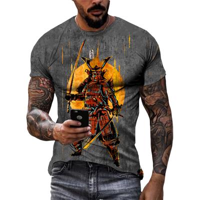 Été tendance hommes Cool personnalité guerrier graphique t-shirts mode décontracté 3D Hip Hop rue Style imprimé col rond t-shirts hauts