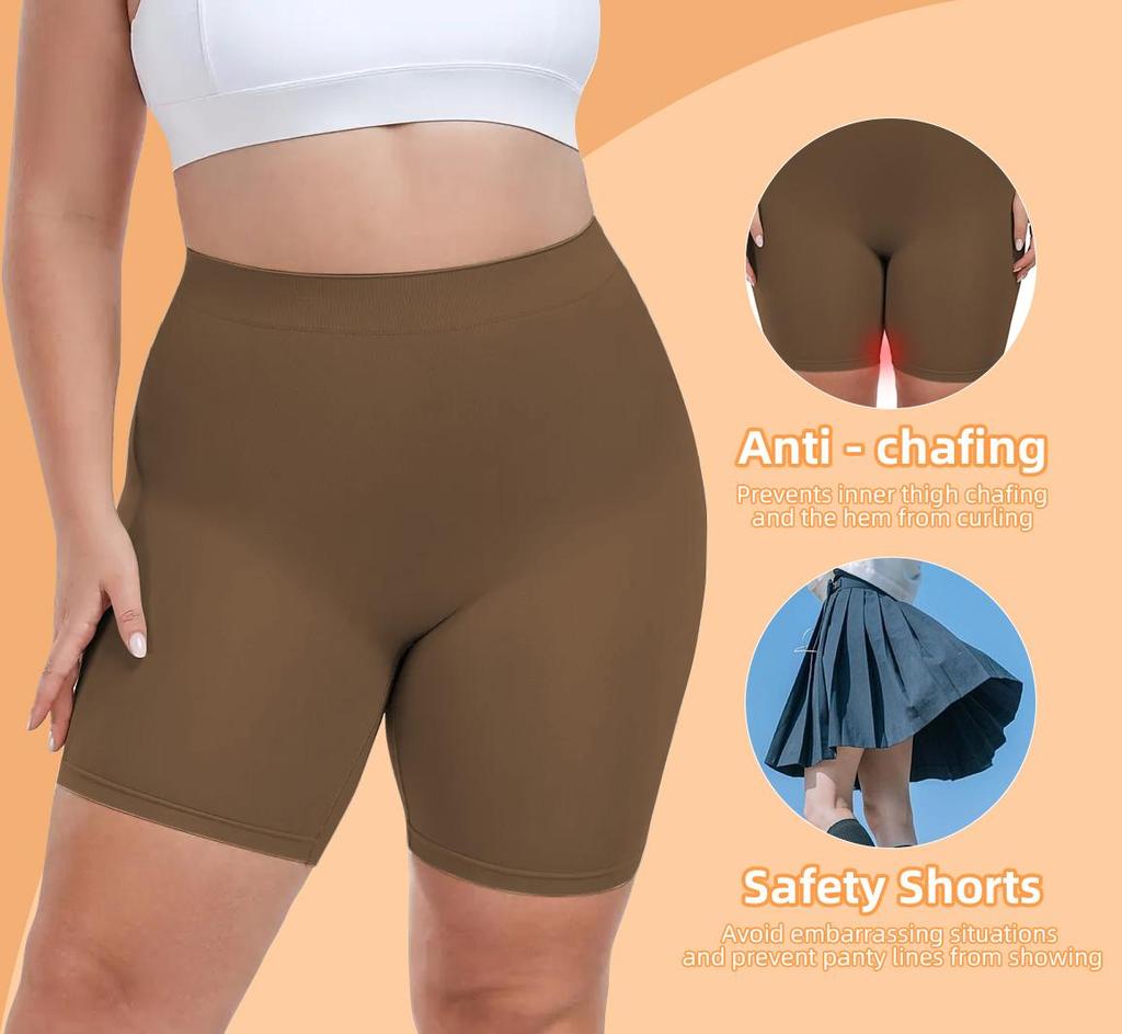 Übergröße Body Shaping Shorts, Ganzjahres-Casual-Enganliegendes Design, Leichtes und Bequemes Strickgewebe