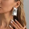 Ingemark Punk Exaggerated Big Irregular Metal Glossy Stud Earrings for Women Trendy Classic Gold Color Pierced Earring Jewelry