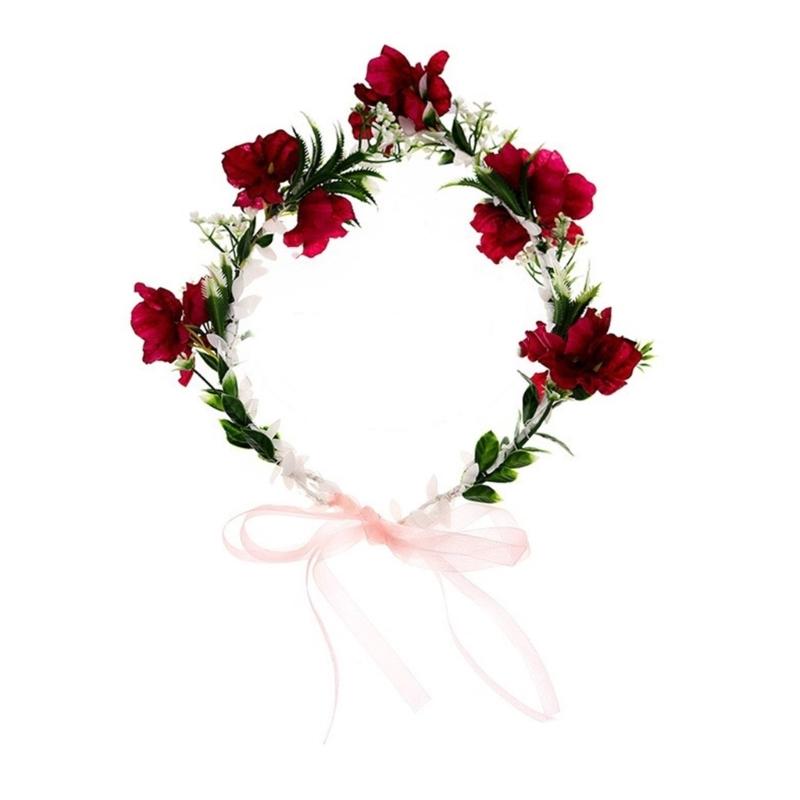 

Реалистичная форма цветка Повязка для волос Женщины Студенты Рождественская повязка для волос Форма цветка Фотография Регулируемый размер Повязки на голову красный