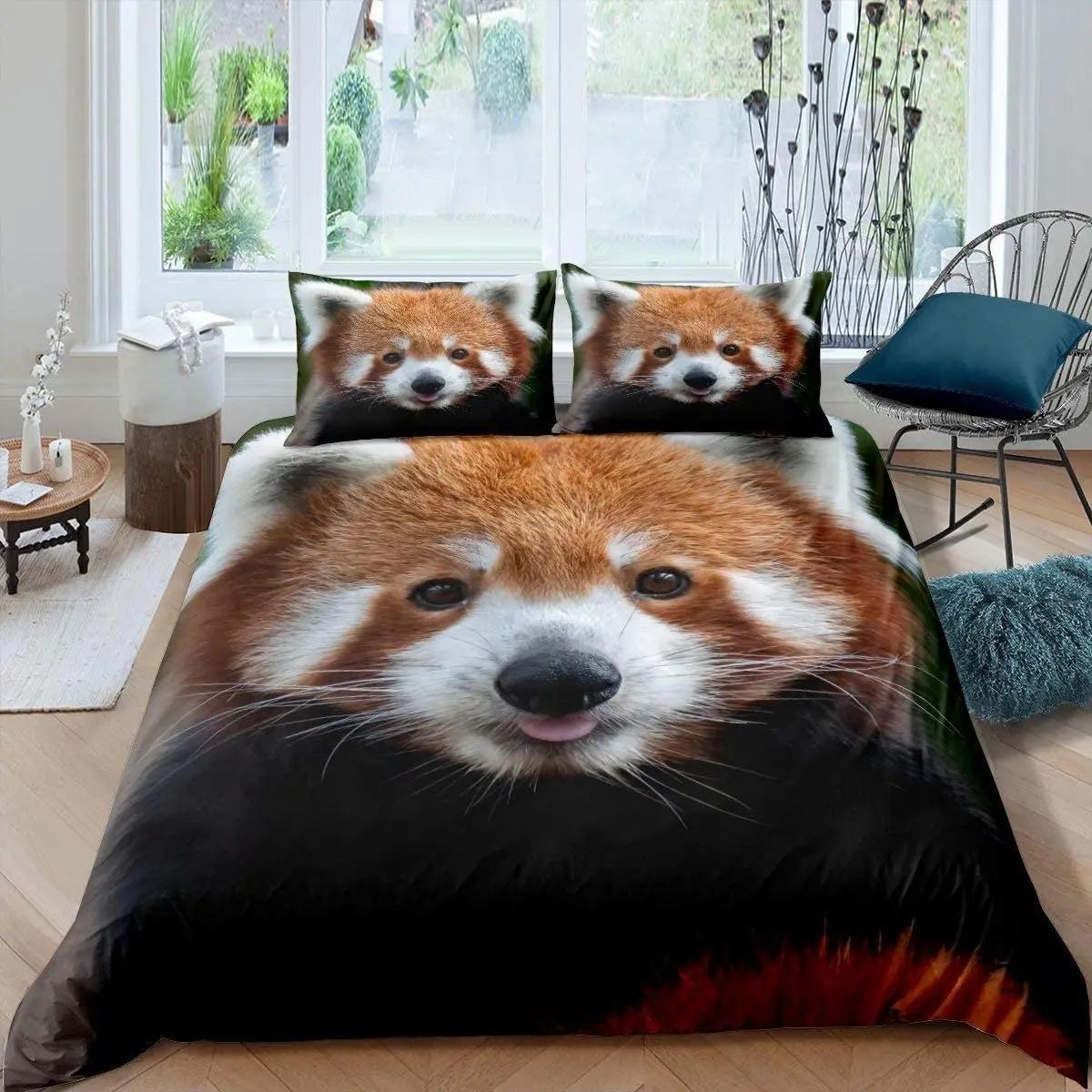 

Raccoon Comforter Cover Collection Lovely Animal Theme Sleep Bedding Collection Nature Owl Comforter Cover Wildlife Style King Size Size Heavy-duty 135x200cm 2pcs