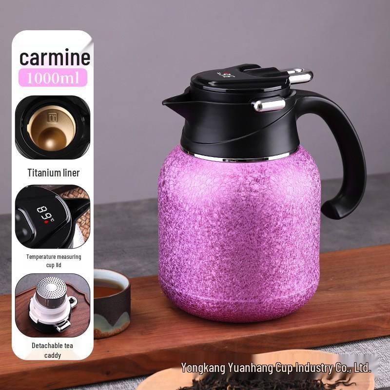 316 Stainless Steel Portable Insulated Teapot with Titanium Plating and Tea-Water Separation, Large Capacity for Stewing