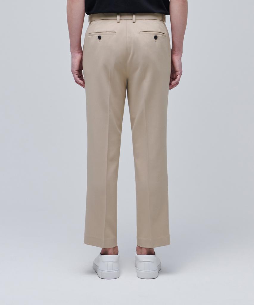 MUSINSA STANDARD Relaxed Tapered Hidden Banding Crop Slacks [Beige]