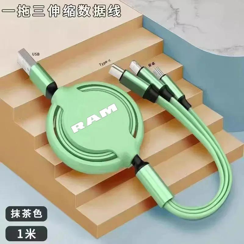 

Fast Charing Data Cable 100W Multifunctional 3 in 1 Data Cord For Dodge RAM 1500 2500 Car Accessorie