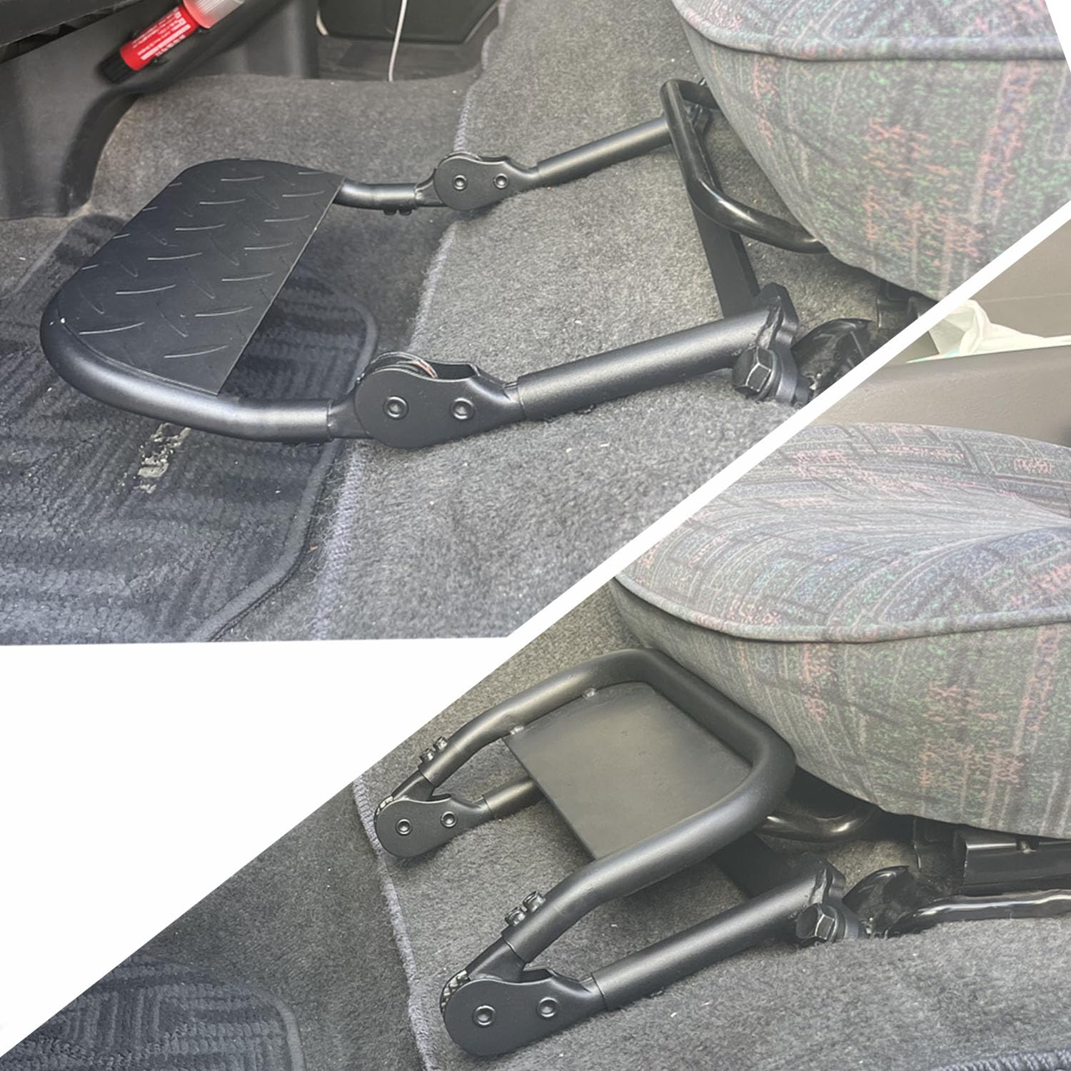 

Складная подставка для ног пассажира для Toyota Ace Регулируемая высота и Легко Включает чехол Hiace/Regius (Серия 200, S-GL, 1-7 поколение), Угол, чёрный