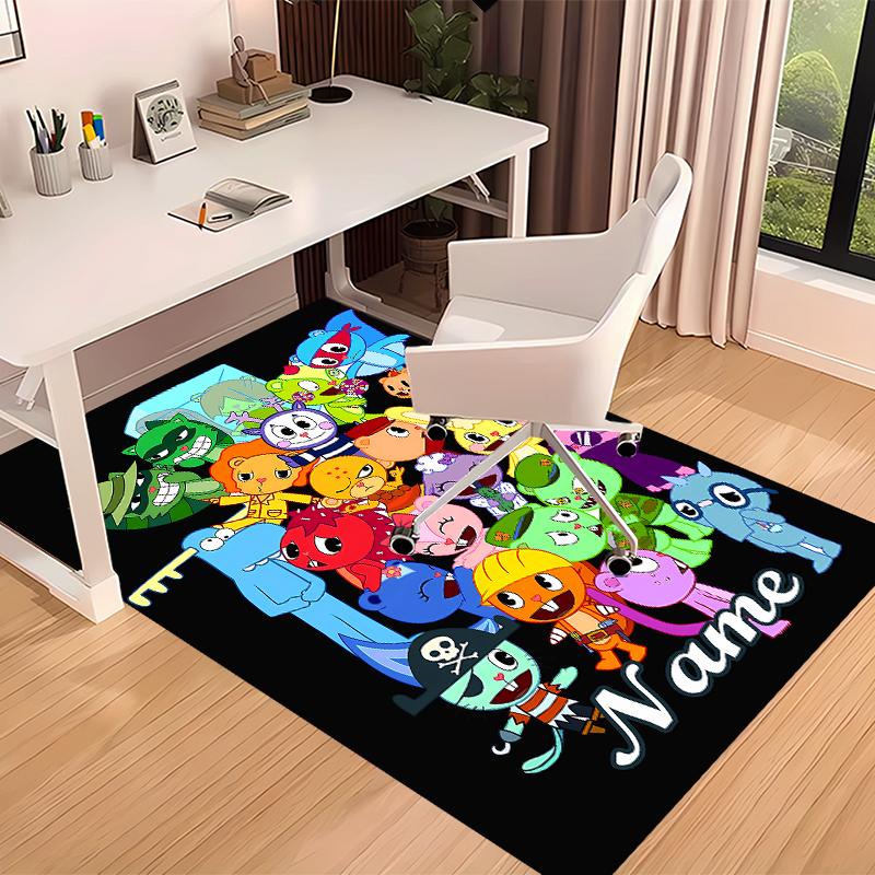 Custom Personalization Happy Tree Friends Print Area Rug - Soft, Washable Non-Slip Indoor Mat,Living Room,Home&Office Decorative Rug