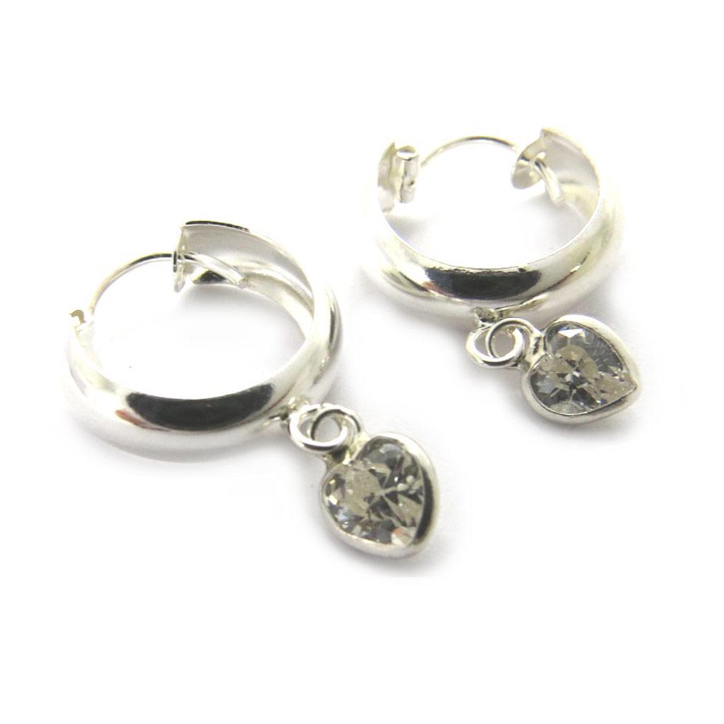 Les Trésors De Lily [M1756] – Weiße Creolen „Love“ aus Silber (12 mm)