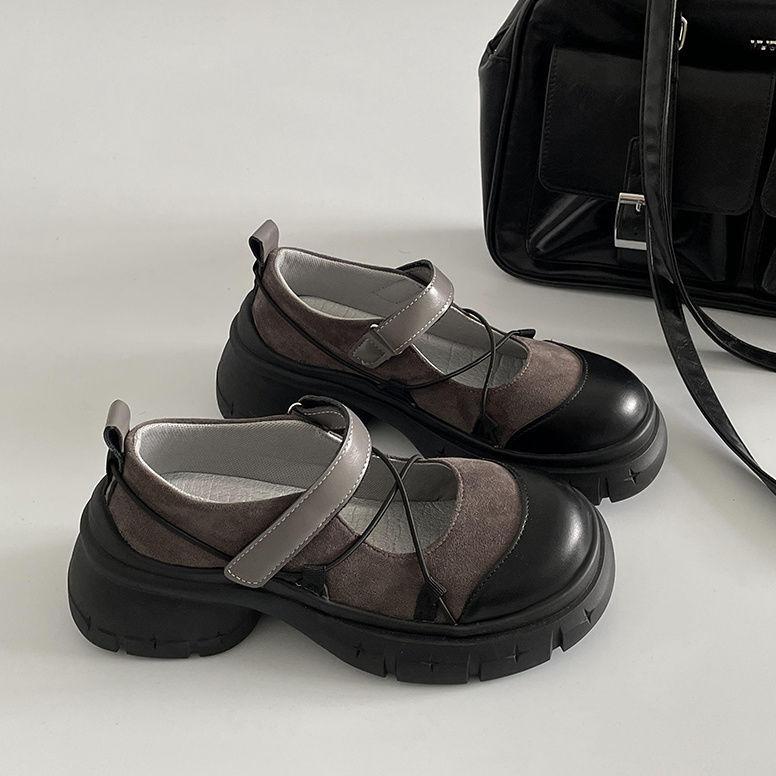 

Zhao Zhaoyi has the same casual sports Mary Jane single shoes for women s 2025 new thick-soled heightening small leather shoes with medium heel and s 35 серый