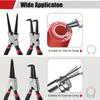 4PCS 7" Professional Circlip Plier Set Multifunctional Universal Portable Repair Pliers for Electrician Household Use
