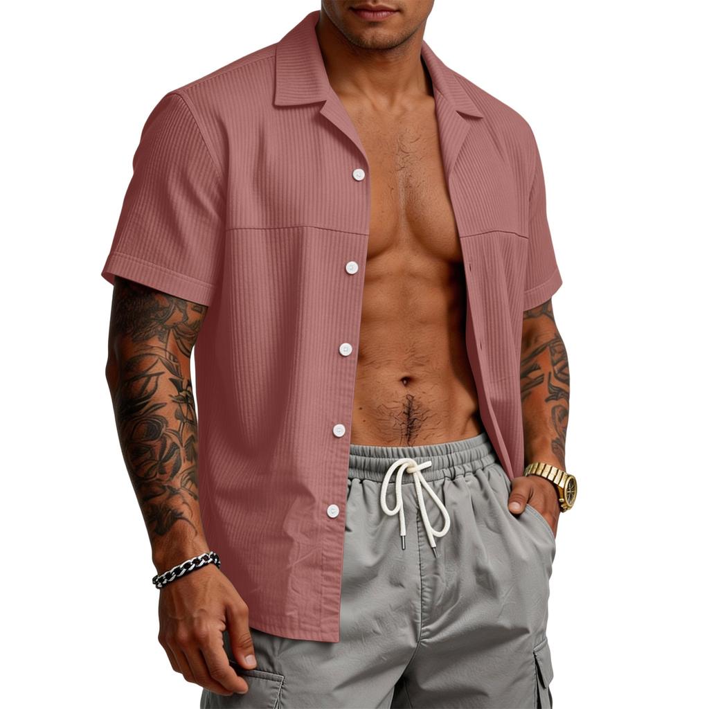 Men's Casual Stretch Short Sleeve Cardigan | Lightweight Fashion Open Front Tops For Daily Wear
