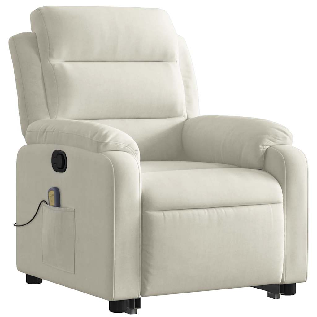 Recliner Chair with Lift Assist Cream Velvet