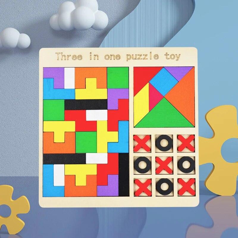 3 In 1 Wooden Puzzles Color Cognitive Sorting Mathematical Calculation Intelligence Puzzle Jigsaw Board For Kids