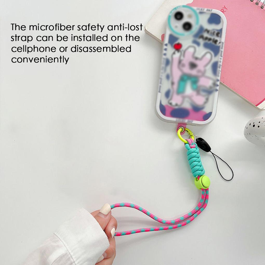 Mobile Phone Lanyard Adjustable Reusable Neck Hanging Rope with Hook Microfiber Safety Straps Accessory Picnic Running Type 9