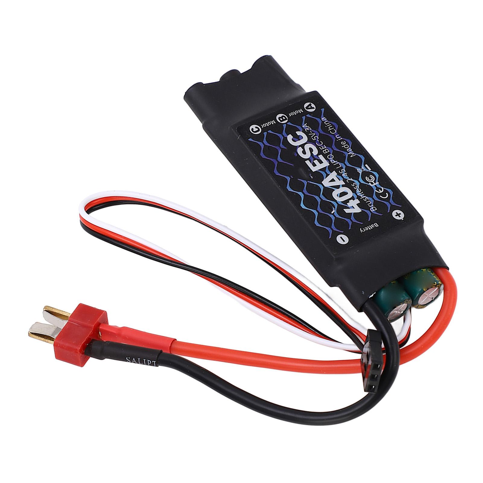 

40A Безколекторний регулятор швидкості 24S 5V 3A BEC Електричний регулятор швидкості з роз ємом T-plug для RC літака з нерухомим крилом